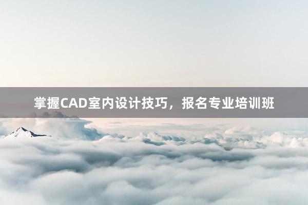 掌握CAD室内设计技巧，报名专业培训班